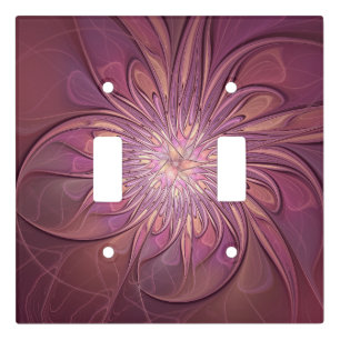 Abstract Modern Floral Fractal Art Berry Colors Light Switch Cover