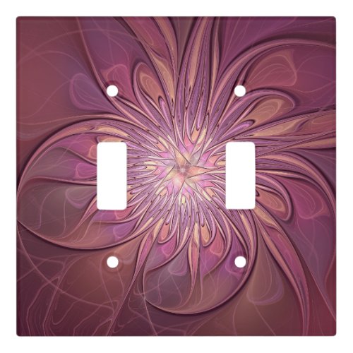 Abstract Modern Floral Fractal Art Berry Colors Light Switch Cover