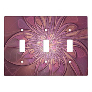 Abstract Modern Floral Fractal Art Berry Colors Light Switch Cover