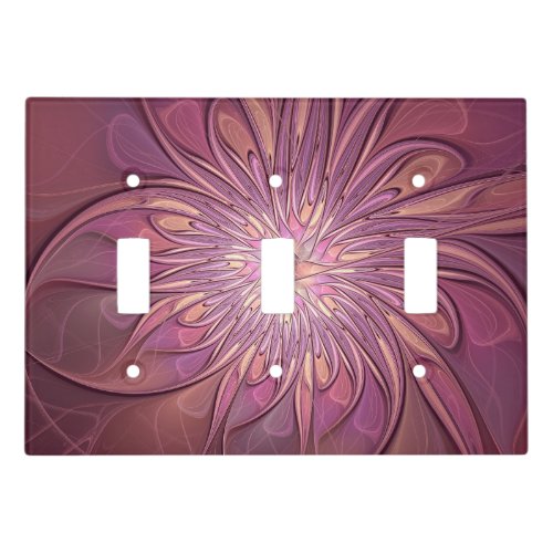 Abstract Modern Floral Fractal Art Berry Colors Light Switch Cover