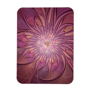 Abstract Modern Floral Fractal Art Berry Colors Magnet