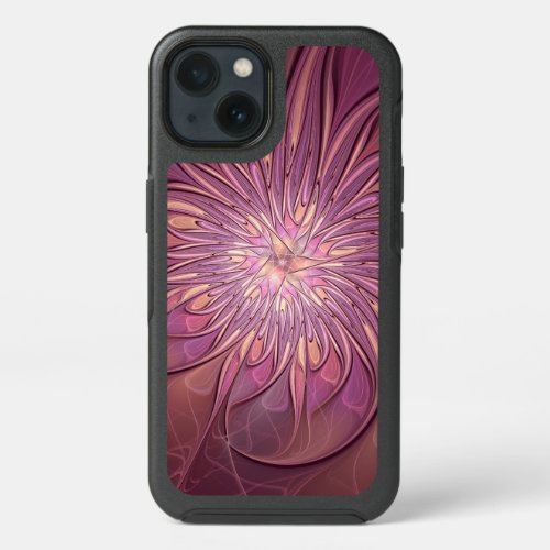 Abstract Modern Floral Fractal Art Berry Colors iPhone 13 Case