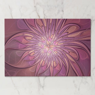 Abstract Modern Floral Fractal Art Berry Colors Paper Pad