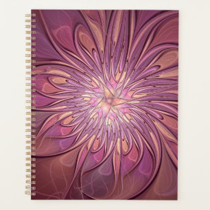 Abstract Modern Floral Fractal Art Berry Colors Planner