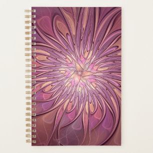 Abstract Modern Floral Fractal Art Berry Colors Planner