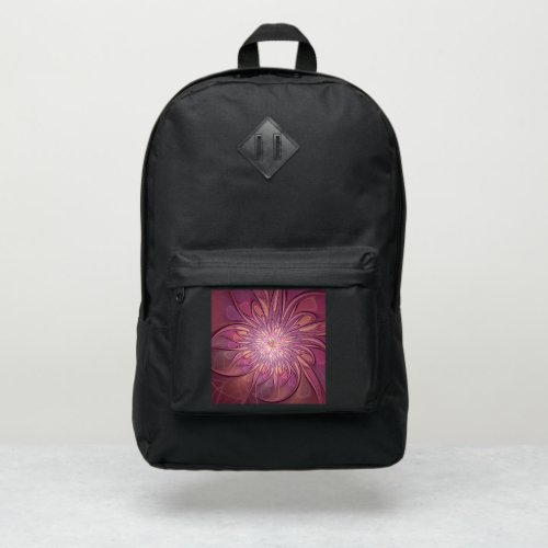 Abstract Modern Floral Fractal Art Berry Colors Port Authority Backpack