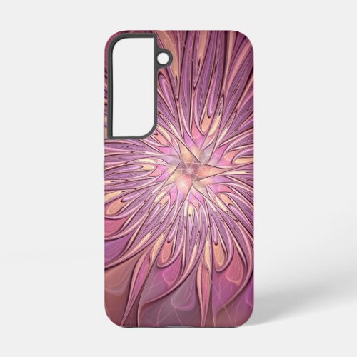 Abstract Modern Floral Fractal Art Berry Colors Samsung Galaxy S22 Case