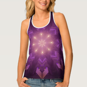 Abstract Modern Floral Fractal Art Berry Colors Tank Top
