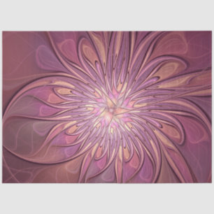 Abstract Modern Floral Fractal Art Berry Colors Tissue Paper
