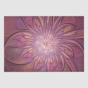 Abstract Modern Floral Fractal Art Berry Colors Tissue Paper