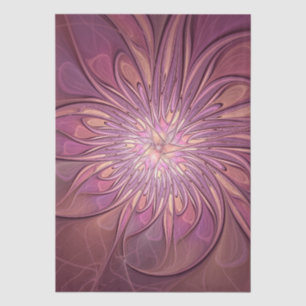 Abstract Modern Floral Fractal Art Berry Colors Tissue Paper