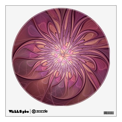 Abstract Modern Floral Fractal Art Berry Colors Wall Decal