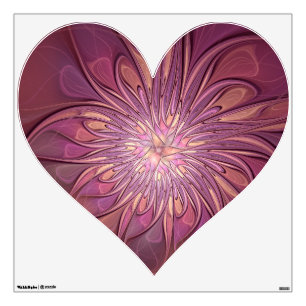 Abstract Modern Floral Fractal Art Berry Colors Wall Decal