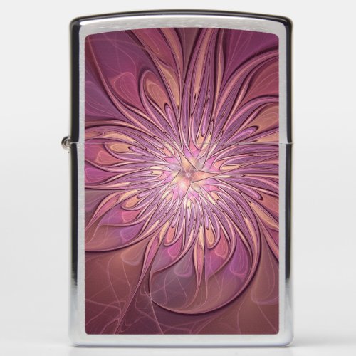 Abstract Modern Floral Fractal Art Berry Colors Zippo Lighter