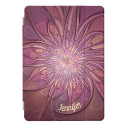 Abstract Modern Floral Fractal Berry Colors Name iPad Pro Cover