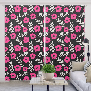 Abstract Modern Floral Pattern Blackout Curtains