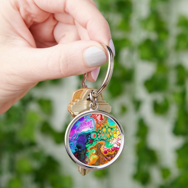  Abstract Modern Fluid Art  Keychain (Hand)