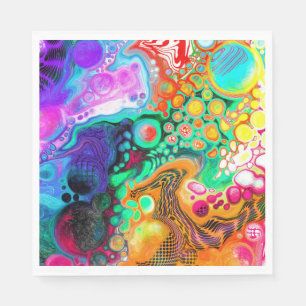 Abstract Modern Fluid Art Napkins