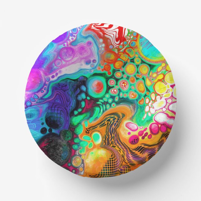  Abstract Modern Fluid Art     Paper Bowls (Front)