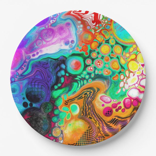  Abstract Modern Fluid Art   Paper Plates (Front)