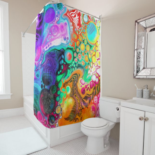  Abstract Modern Fluid Art    Shower Curtain (In Situ)