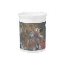 Abstract Modern Forest Flowers Porcelain Pitcher