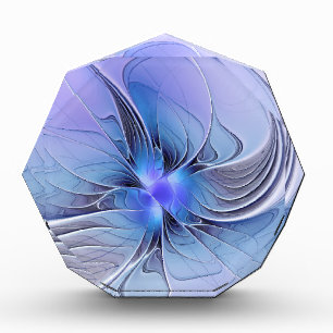 Abstract Modern Fractal Art Lavender Blue Acrylic Award