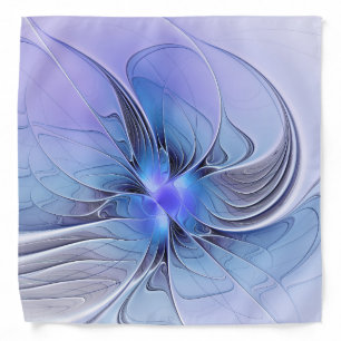 Abstract Modern Fractal Art Lavender Blue Bandana