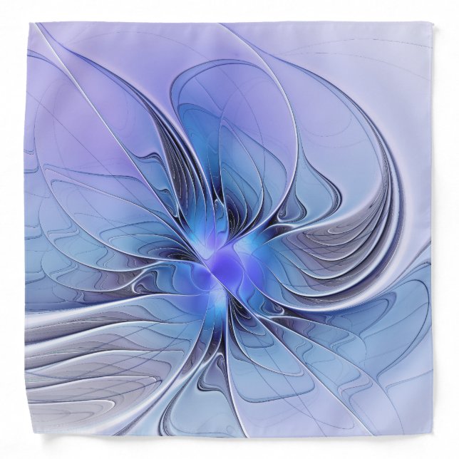 Abstract Modern Fractal Art Lavender Blue Bandana (Front)