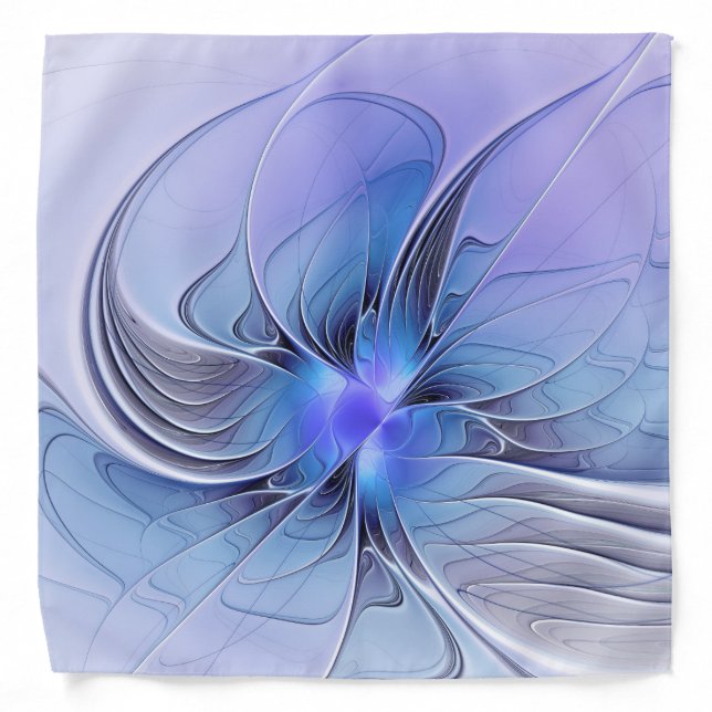 Abstract Modern Fractal Art Lavender Blue Bandana (Front)