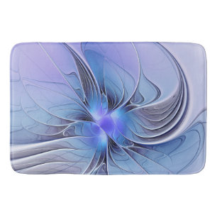 Abstract Modern Fractal Art Lavender Blue Bath Mat