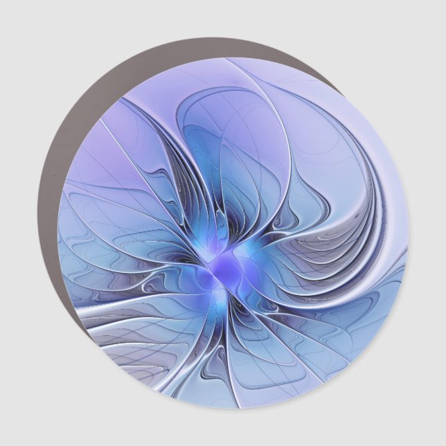 Abstract Modern Fractal Art Lavender Blue Car Magnet (Front)