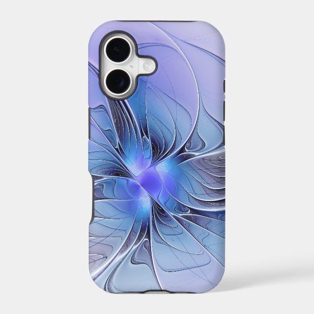 Abstract Modern Fractal Art Lavender Blue Case-Mate iPhone Case (Back)