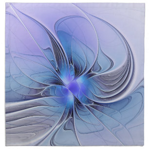 Abstract Modern Fractal Art Lavender Blue Cloth Napkin