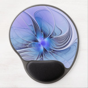 Abstract Modern Fractal Art Lavender Blue Gel Mouse Pad