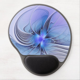 Abstract Modern Fractal Art Lavender Blue Gel Mouse Pad