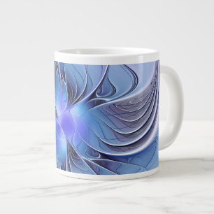 Abstract Modern Fractal Art Lavender Blue Giant Coffee Mug