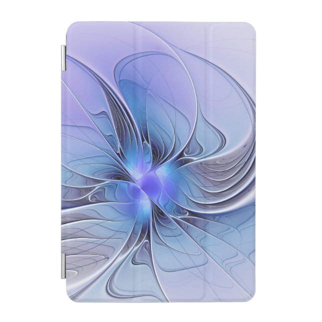 Abstract Modern Fractal Art Lavender Blue iPad Mini Cover (Front)