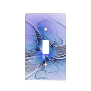 Abstract Modern Fractal Art Lavender Blue Light Switch Cover