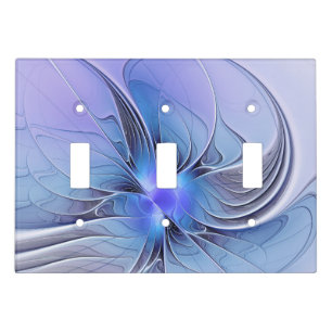 Abstract Modern Fractal Art Lavender Blue Light Switch Cover
