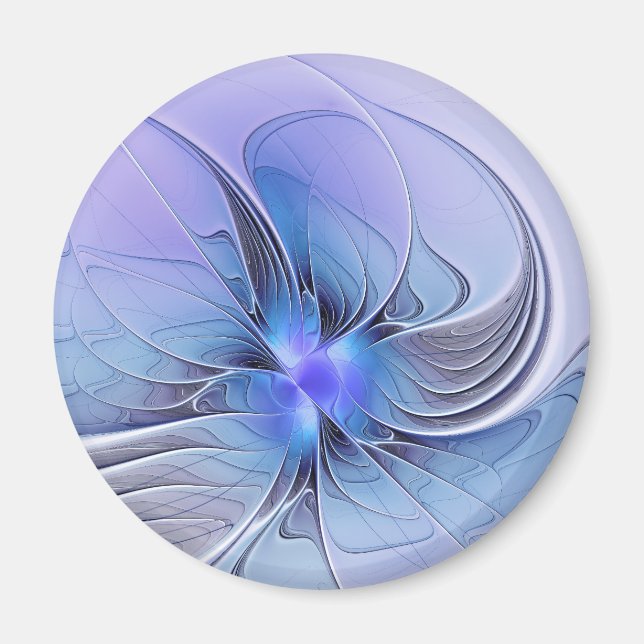 Abstract Modern Fractal Art Lavender Blue Magnet (Front)