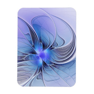 Abstract Modern Fractal Art Lavender Blue Magnet