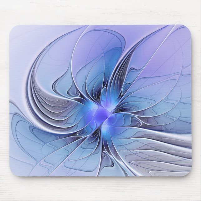 Abstract Modern Fractal Art Lavender Blue Mouse Pad (Front)