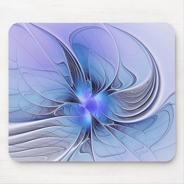 Abstract Modern Fractal Art Lavender Blue Mouse Pad (Front)