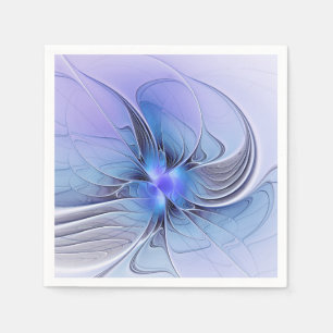 Abstract Modern Fractal Art Lavender Blue Napkins
