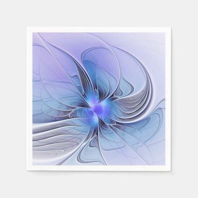Abstract Modern Fractal Art Lavender Blue Napkins (Front)