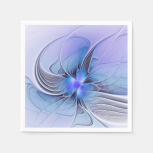 Abstract Modern Fractal Art Lavender Blue Napkins