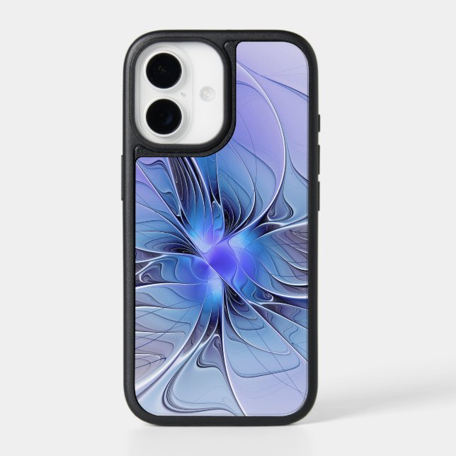 Abstract Modern Fractal Art Lavender Blue Otterbox iPhone Case (Back)