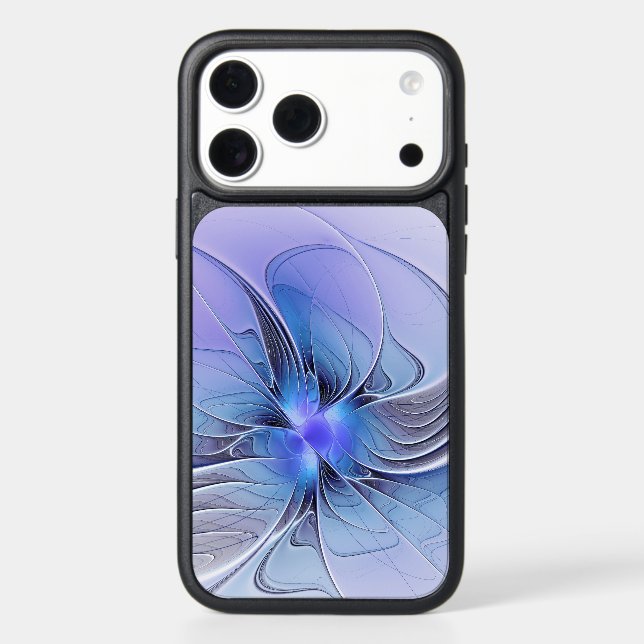 Abstract Modern Fractal Art Lavender Blue Otterbox iPhone Case (Back)