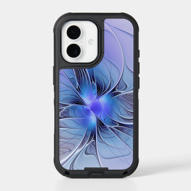 Abstract Modern Fractal Art Lavender Blue Otterbox iPhone Case (Back)
